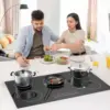 Induction Cooktop, with 5 Burners Desktop Built-in , 7400W 240V Induction  9 Power,Levels Sensor Touch 3