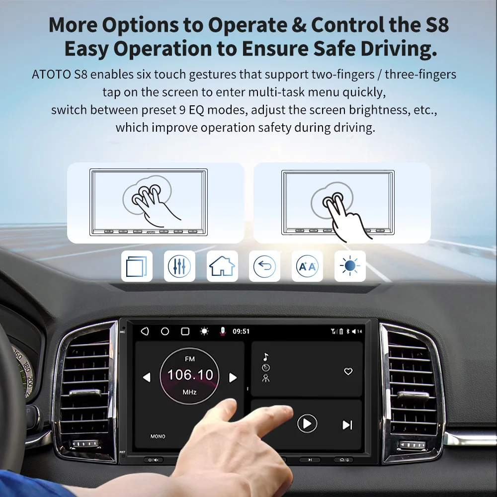 ATOTO S8 MS Android 2 Din Car Radio 7 Inch QLED Display Wireless Android  Auto CarPlay GPS Tracking Dual Bluetooth Car Stereo - AliExpress