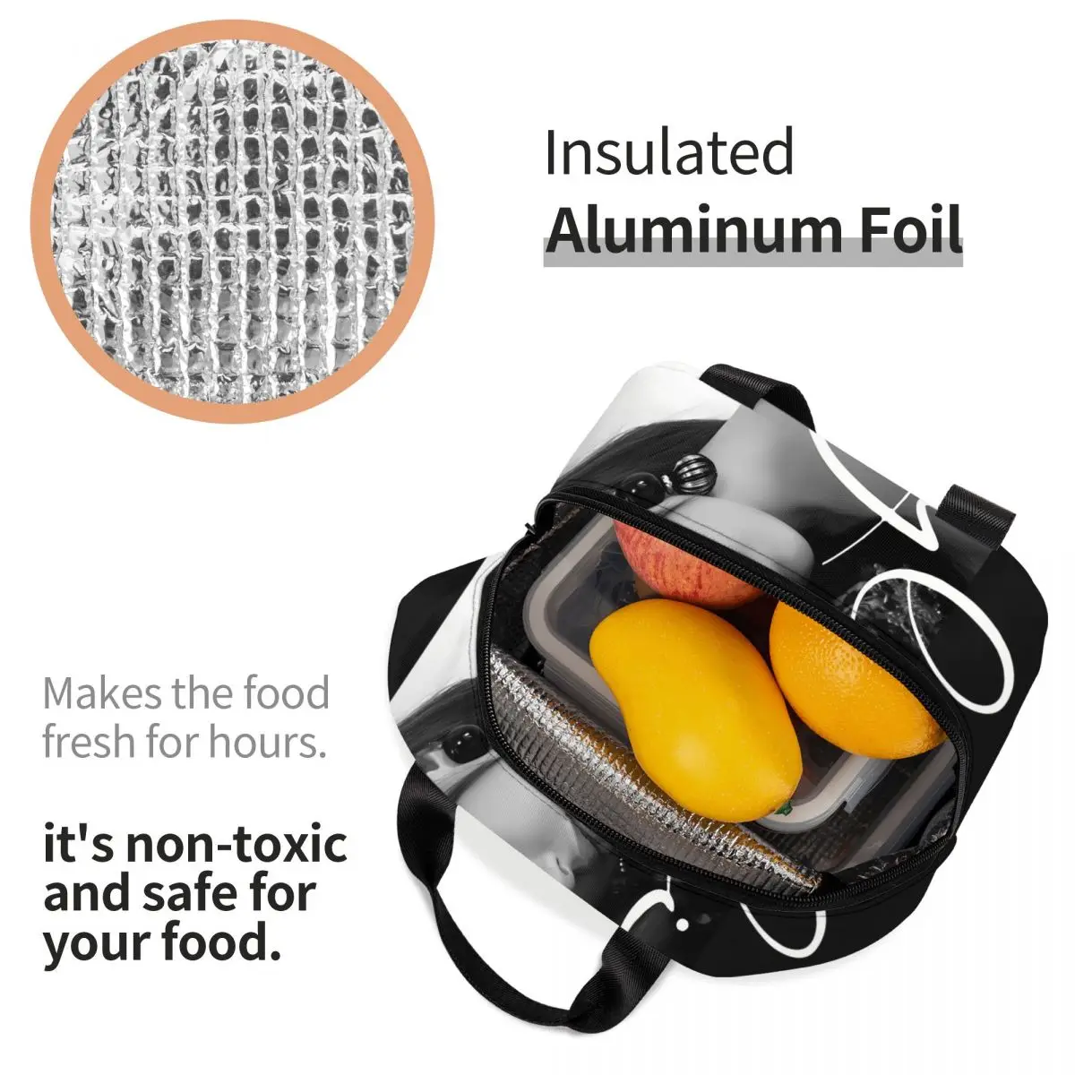 Music Singer Ayliva Insulated Lunch Tote Bag for Women Portable Cooler Thermal Food Lunch Box Kids School Children