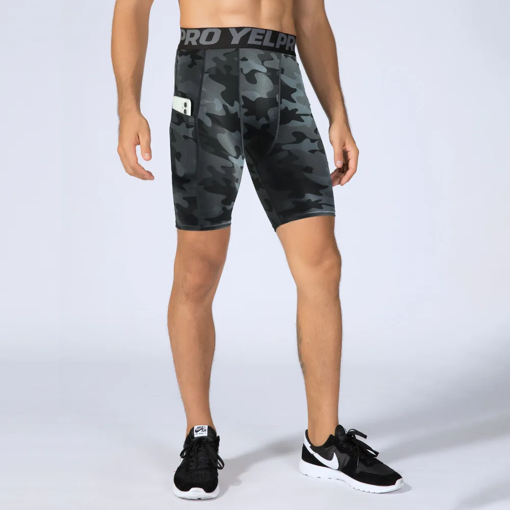 Men’s Compression Running Shorts with Pocket – Quick Dry Gym Sport Leggings - Picture 28 of 29