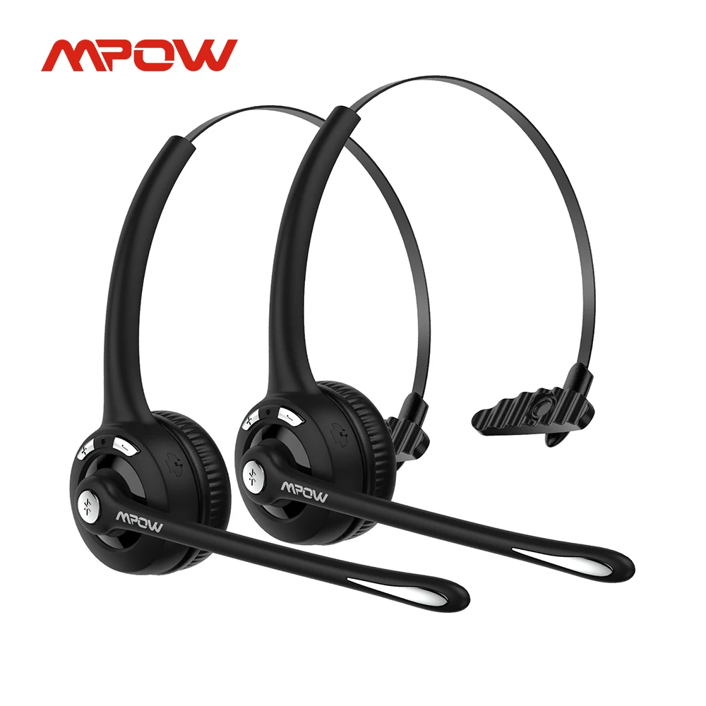 1/2 pack Mpow Pro Office Wireless Bluetooth V5.0 headphone With Microphone 13H Talking Time For Driver Call Center Skype Office