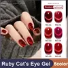 10ml Cherry Ruby Crystal Cat Eye Gel Nail Polish Chameleon Magnetic Gel Soak Off UV LED Nail Varnish Gel For Manicure 1