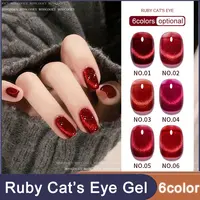 10ml Cherry Ruby Crystal Cat Eye Gel Nail Polish Chameleon Magnetic Gel Soak Off UV LED Nail Varnish Gel For Manicure 1