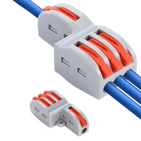 10PCS PCT 1in 3Out Quick Push-in Wire Connector Electrical Terminal Block 2-Position Splitter Pluggable Parallel Cable Connector 6