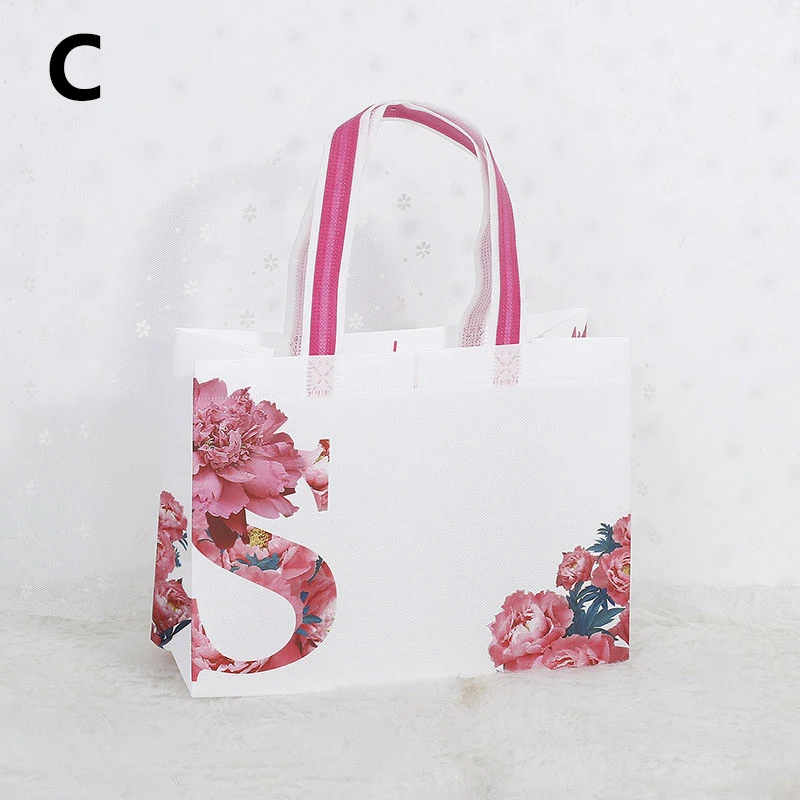 Description Picture 6 of itemFlower Print Shopping Bag Tote Non-woven Fabric Eco Handbag Travel Grocery Folding Bags Clothing Packaging Bag Gifts Valentine's