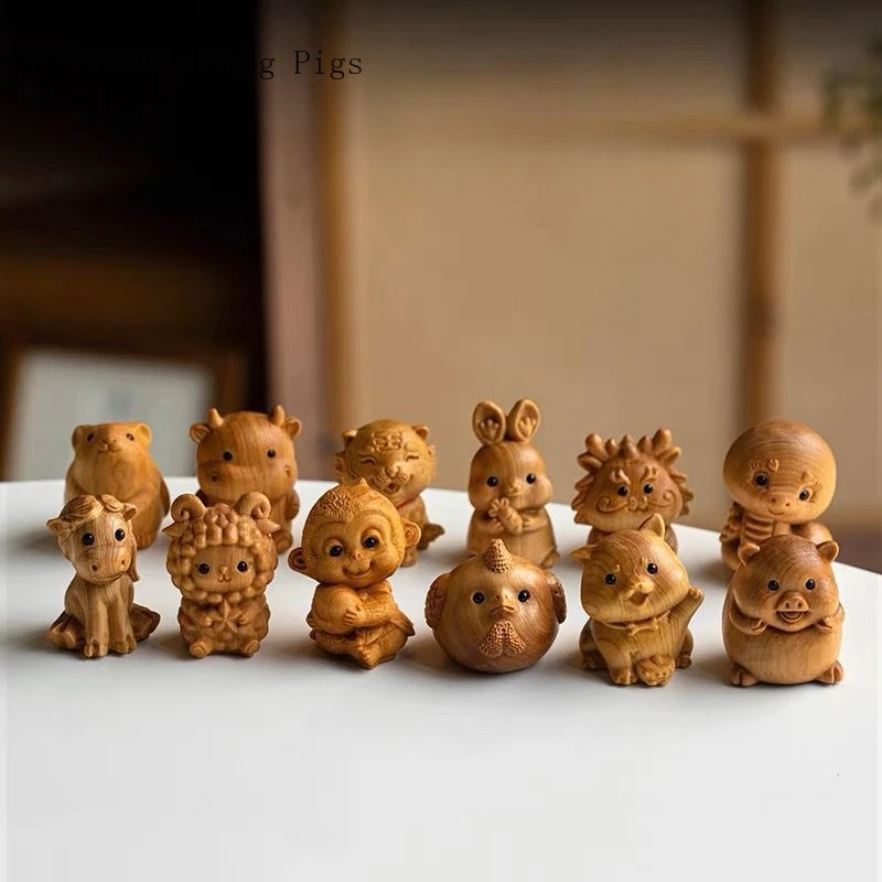 

Деревянные резная декорация из 12 элементов, выполненная из скалы, ципариса, украшение для гостиной, настольное украшение, декор для детской комнаты