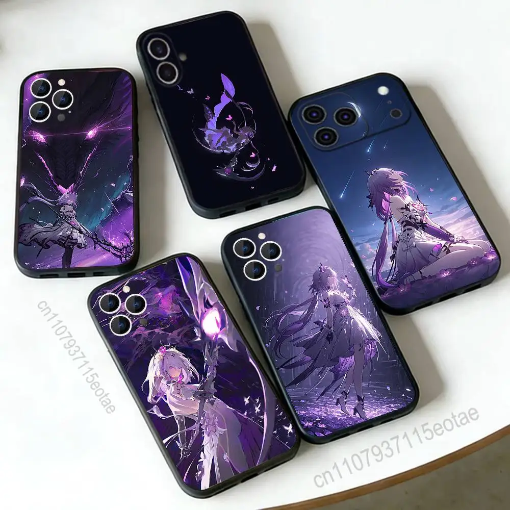 Castorice H-Honkai Star Rail Silicone Soft Phone Case - Elegant Black