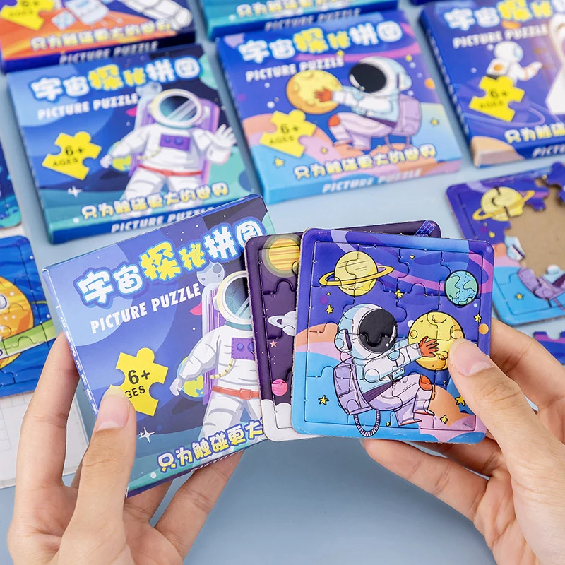 

Cute Space Astronaut Paper Jigsaw Puzzle Early Educational Toys for Kids Baby Birthday Party Favors