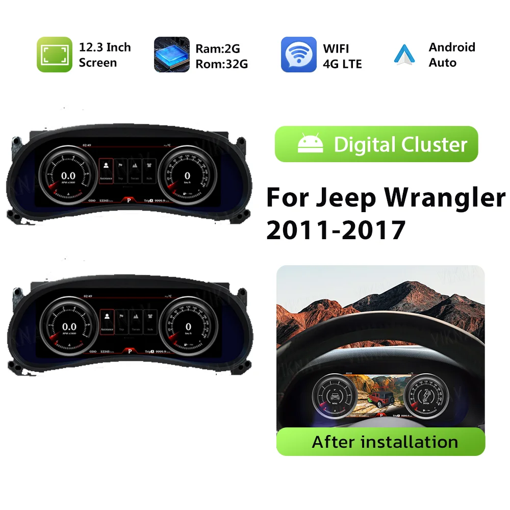 Smart Speedometer For Jeep Wrangler / Sahara 2011 2017 Digital Cluster