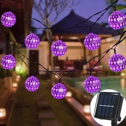 Moroccan - Style Solar Lantern Lights - Decorative Outdoor Hanging Lights - 7M 50LED (Purple)