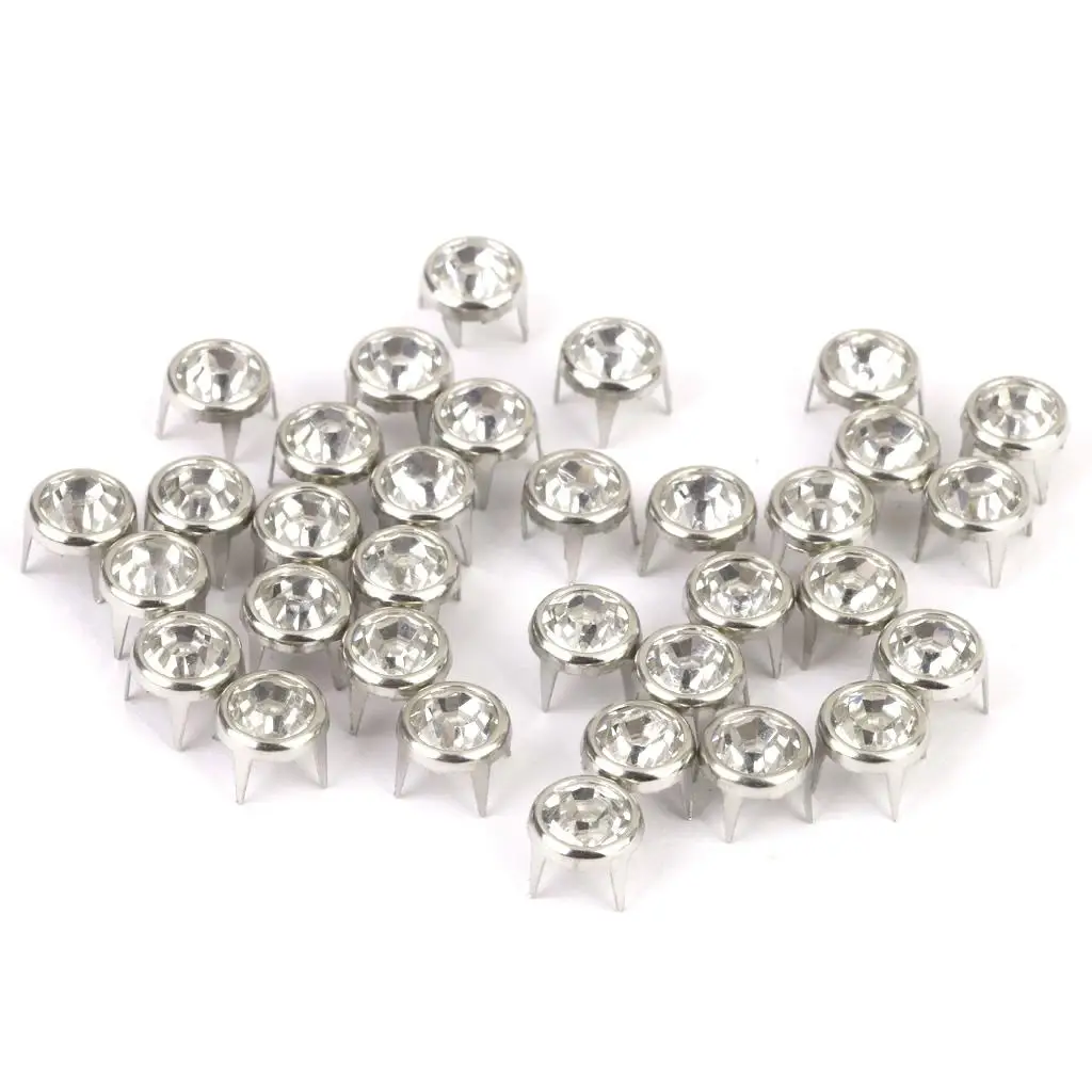 50 Rhinestone Stud Nailhead for Leather Craft Bag Jeans 4 Prong