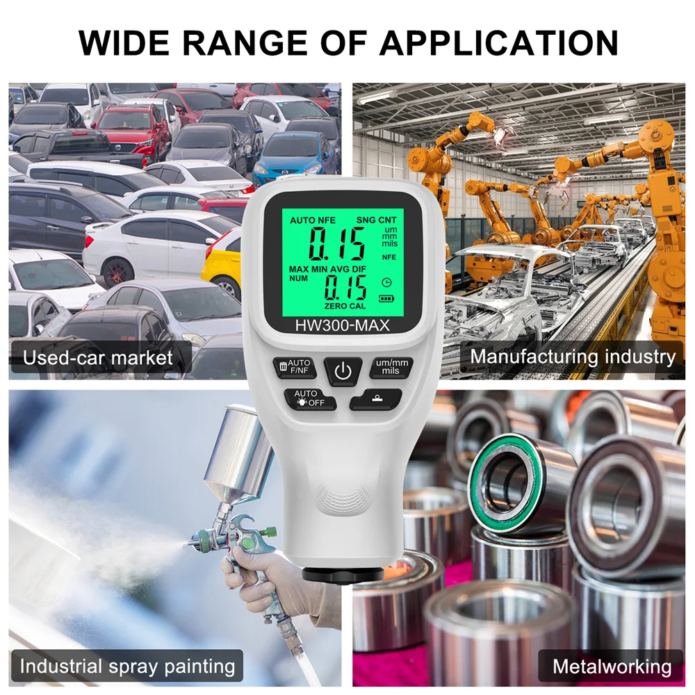 Paint thickness gauge 0-2000um car paint coating tester