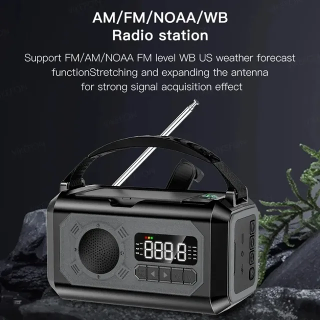 12000mAh Emergency Solar Radio | AM/FM/NOAA Weather & Power Bank 6
