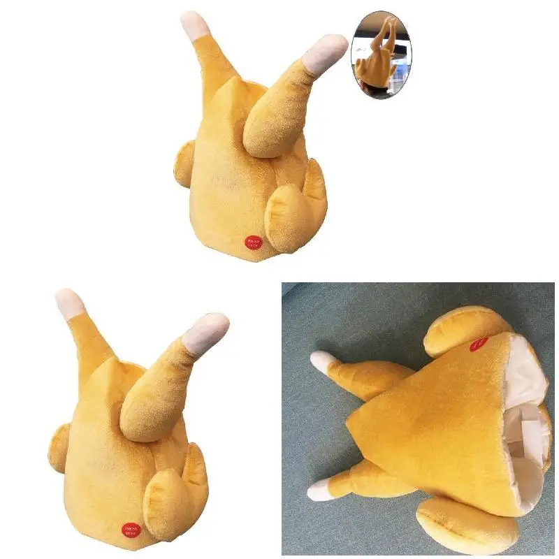 Funny Adult Hat Roasted Turkeys Hat Can/Can't Move Chicken Leg Short Plush Party Holiday Costume For Halloween Christmas