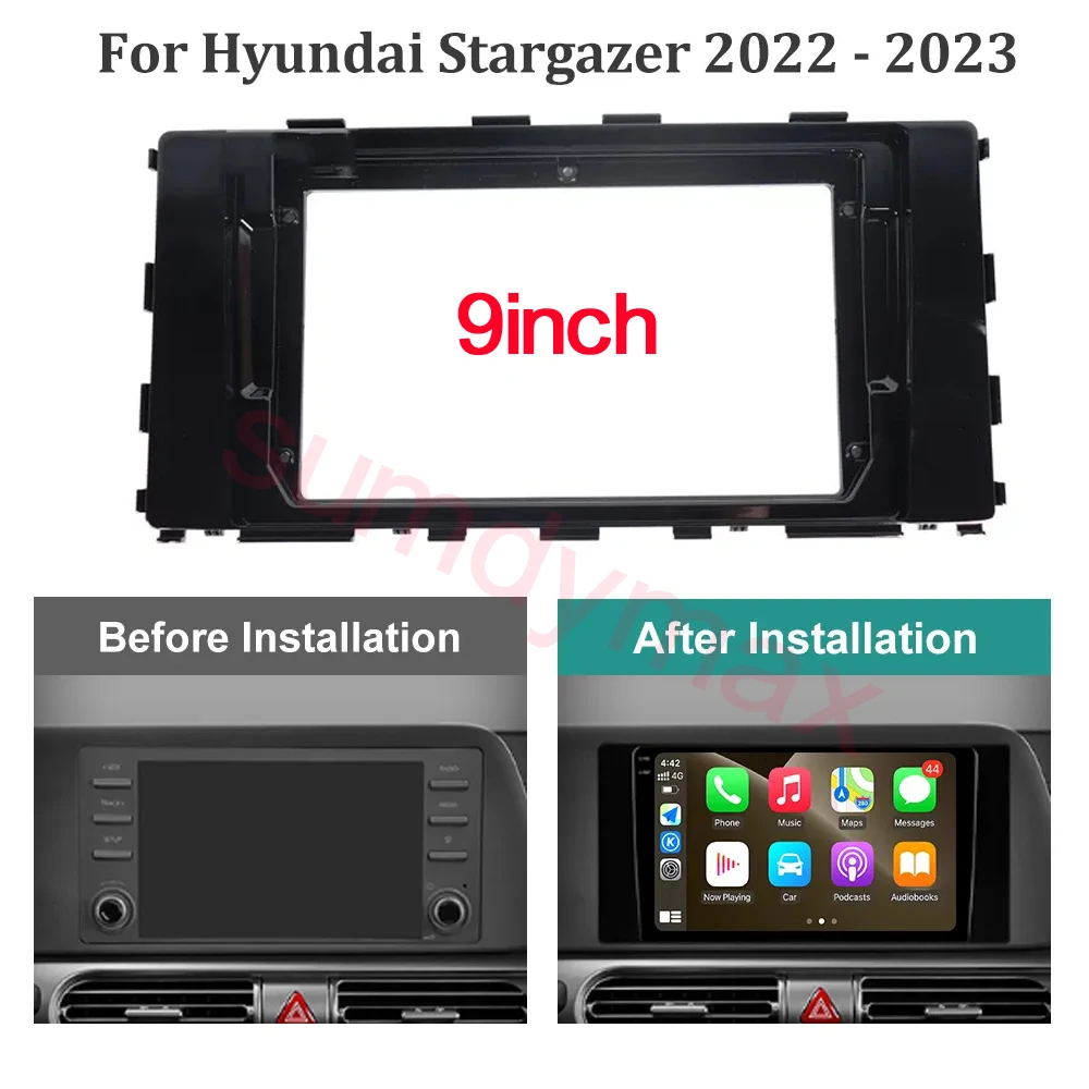 

9-дюймовый автомобильный радиоприемник, магнитола, провод для Hyundai Stargazer 2022 2023, Android, набор для приборной панели, лицевая панель, рамка