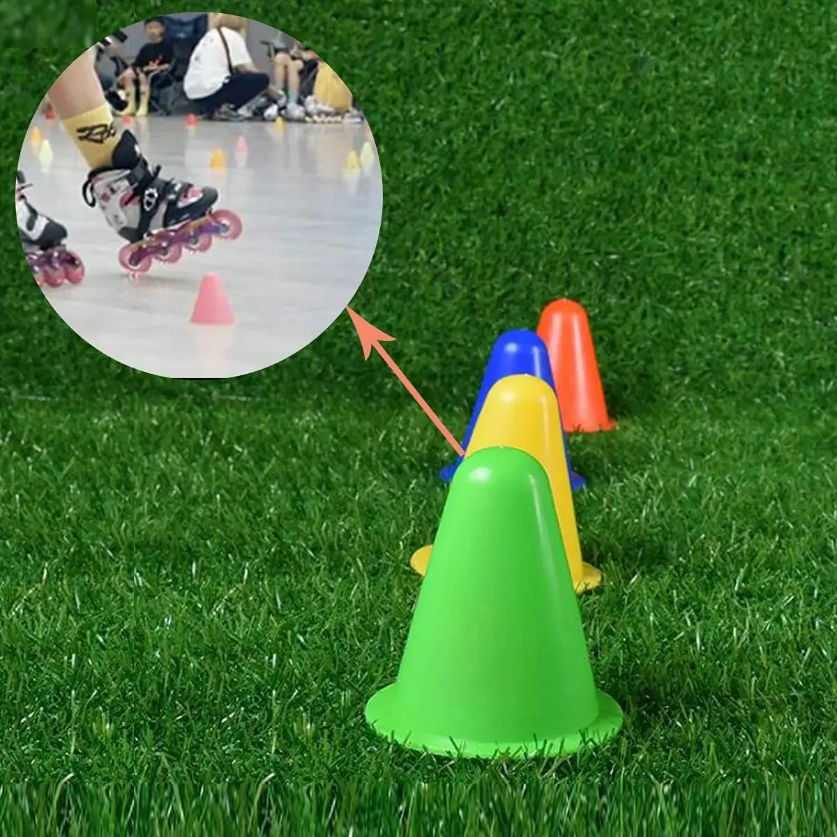 Soccer Training Cones 8cm Plastic Skate Marker Cones Roller Football Soccer Training Equipment Marking Cup Roller Skating Roadblock Accessories 10pcs