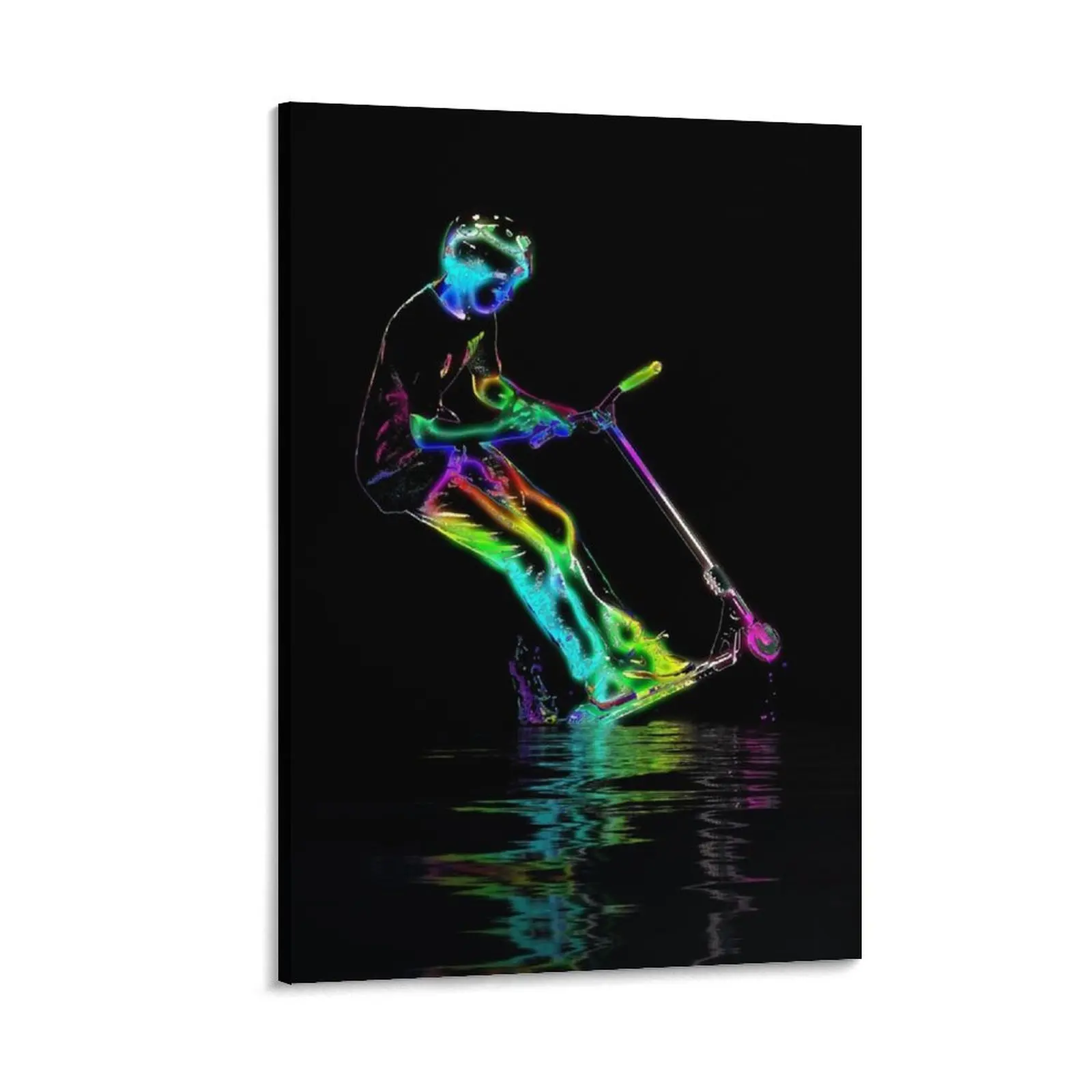 

Puddle Jumping - Scooter Boy Canvas Painting wall decoration painting Decor for room