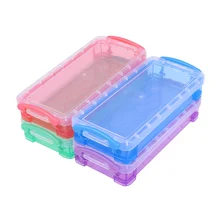 

4pcs Multi-functional Transparent Pencil Case Plastic Pencil Box Storage Case Stationery Supplies for School Office (Random