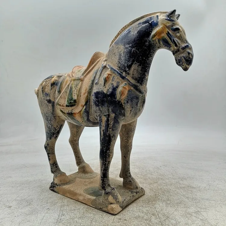 

Antique Porcelain Sancai Blue Glazed Horse Decorative Ornaments