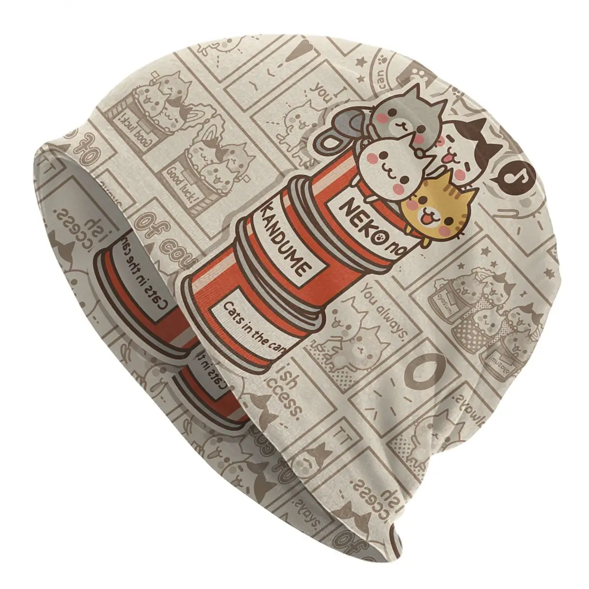 

Japanese Style Skullies Beanies Caps Neko No Kandume Thin Hat Autumn Spring Bonnet Hats Men Women's Unisex Ski Cap