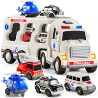 WizKidz Play Ambulance Toy Vehicle Truck With Light & Sound for Kids 3+ Years Old Emergency Rescue Police Fire Helicopter Gifts 1