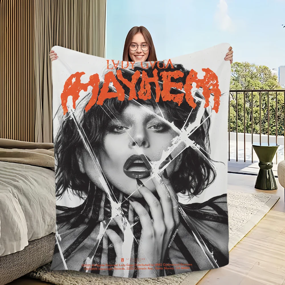 Blanket Flannel warm comfort  soft plush blanket for sofa living Singer g-Gaga room office lady Mayhem bedroom travel gift 3