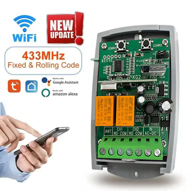 SCS SENTINEL Controller Tuya WiFi Smart Life Garage Door Receiver 7-32V 85-250V 2CH 433MHz Remote Control Gate Opener Universal - Image 2