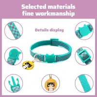 Colorful Cute Cat Collar With Bell Reflective Pet Collar Adjustable Buckle Cat Collar Pet Supplies Kitten Collar Dog Accessories 5