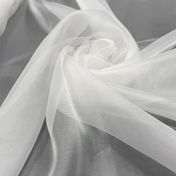 Elegant Purple Matte Organza Bridal Fabric - 150cm Wide Sheer Material for Gowns and Wedding Decor (White)