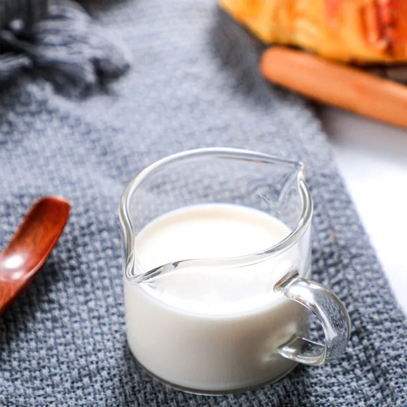 100ml Espresso Measuring Cup With Handle Double Spouts Clear Coffee Shot Glass Heat Resistant Retro Milk Jug Coffee Accessories