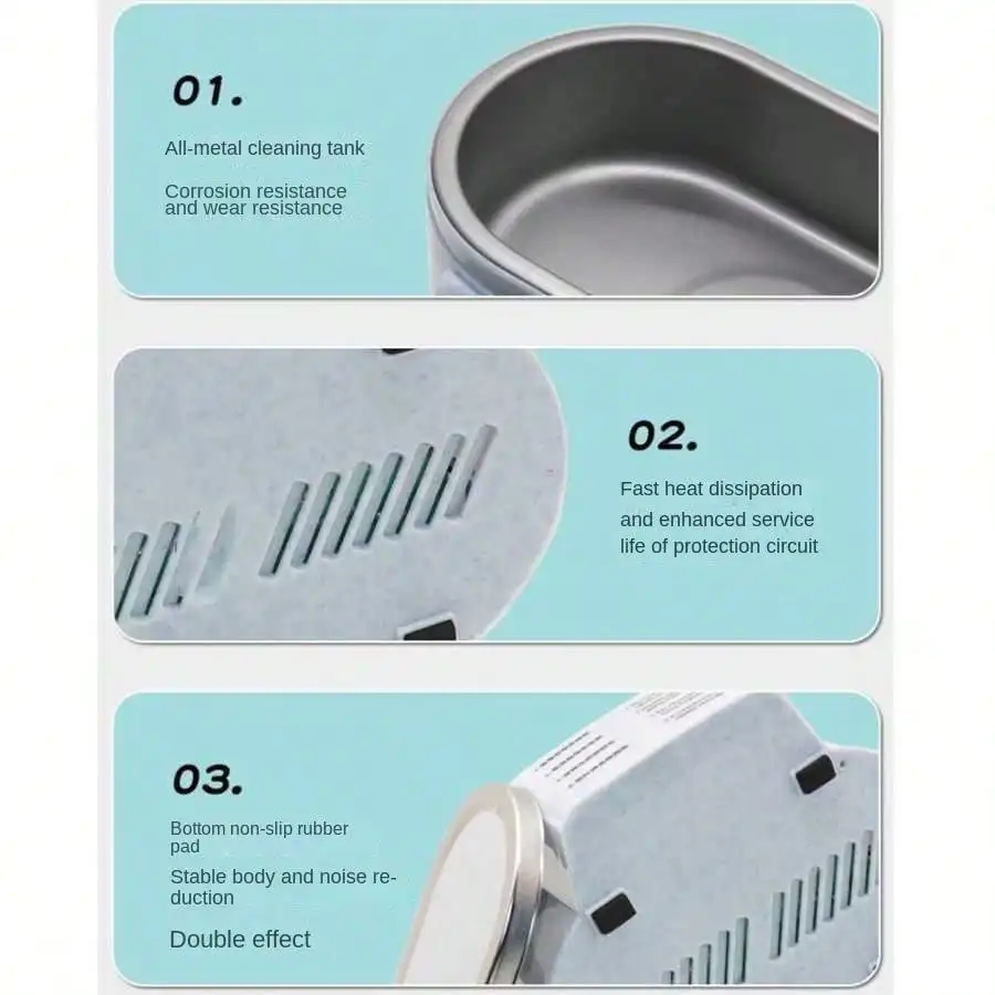 30/50W Ultrasonic Cleaner Sonicator Bath 40Khz Degas For Home Watches Contact Lens Glasses Cleaner Machine Teeth Makeup Razor 5