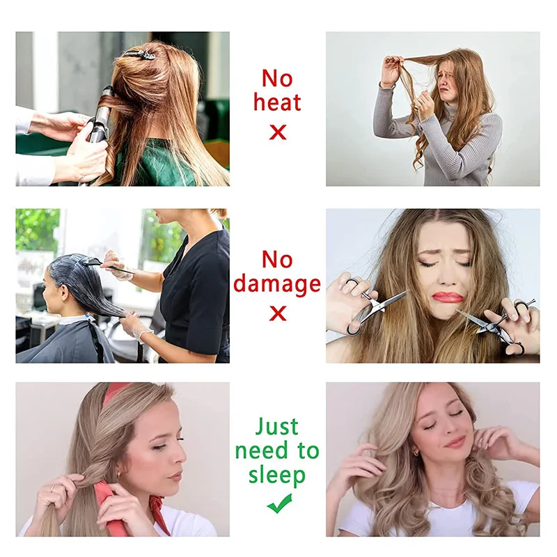 Tik Tok Heatless Hair Curlers for Long Hair,Heatless Curling Rod  Headband,No Heat Curlers You Can to Sleep in Overnight,Heatless Curls  Headband,Soft