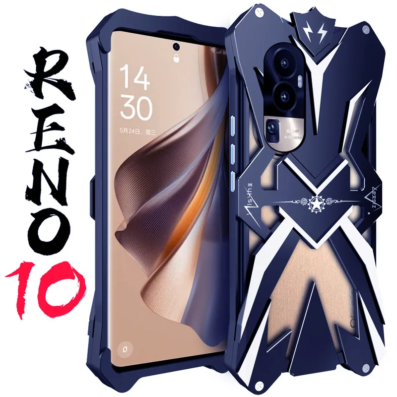 

New Metal Steel Machinery Thor Heavy Duty Armor Aluminum Phone For Oppo Reno 10 Reno10 Pro Plus Gaming CASE Cover