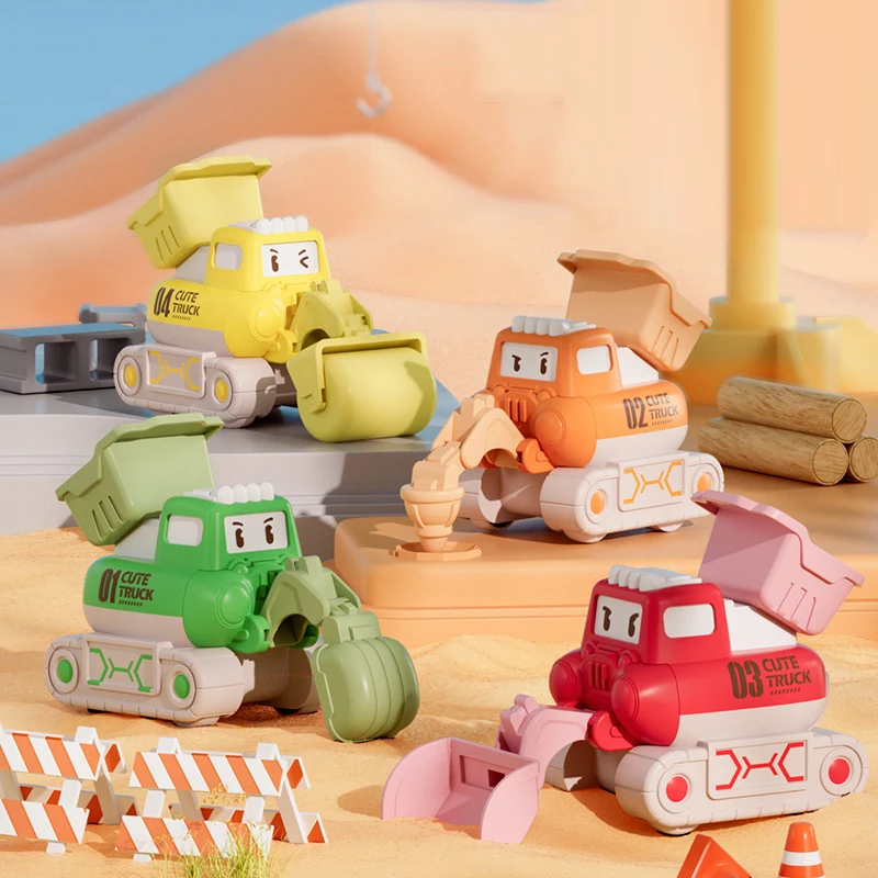 Baby Cartoon Toy Car Mini Press Go Vehicles Inertia Pull Back Cars Montessori Early Education Crawling Toys for Toddlers Boys - 2