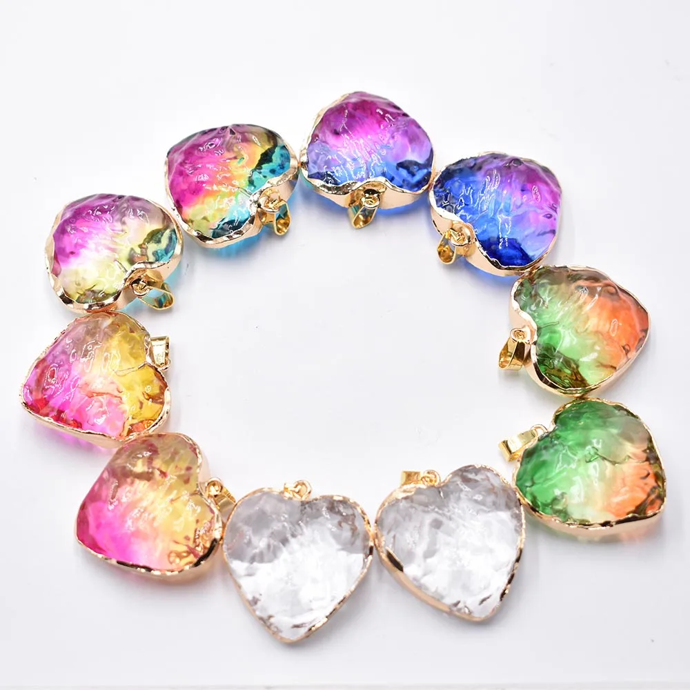 

Wholesale 10pcs/lot fashion hight quality crystal heart charms pendants 30mm fit necklace jewelry making free shipping