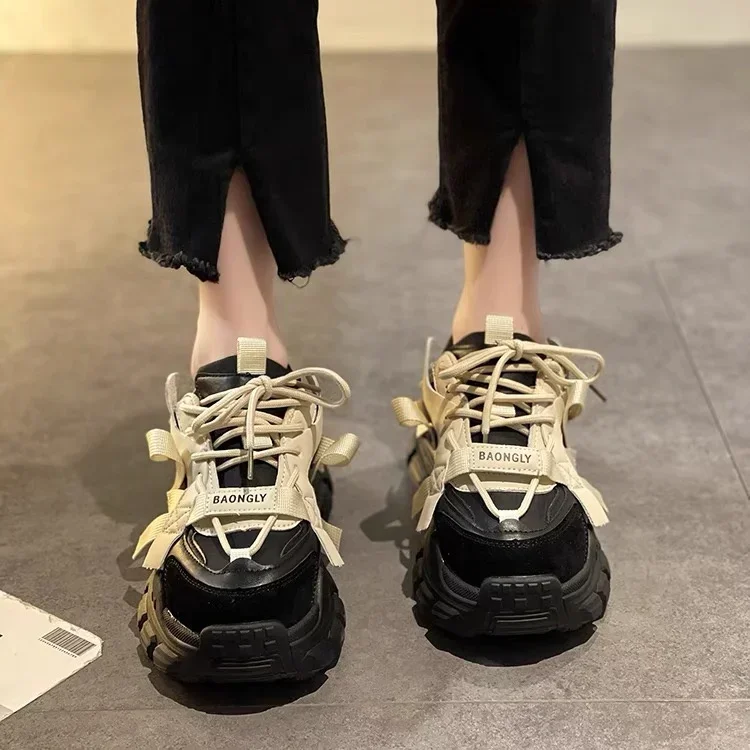 Lace Up Sports High on Platform Women's Athletic Shoes Sneakers Korean Offers Stylish Vulcanized Shoe Quality H Ladies Footwear - Image 6