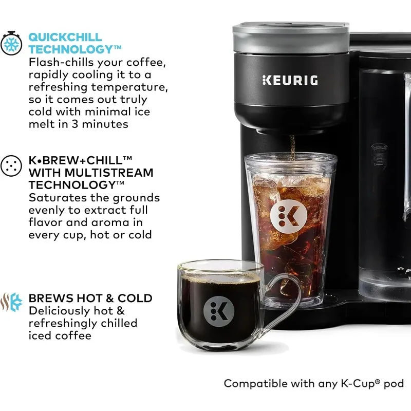 Keurig K-Brew+Chill Iced or Hot Single-Serve K-Cup Coffee Maker with MultiStream and QuickChill Technology, 70oz. 5