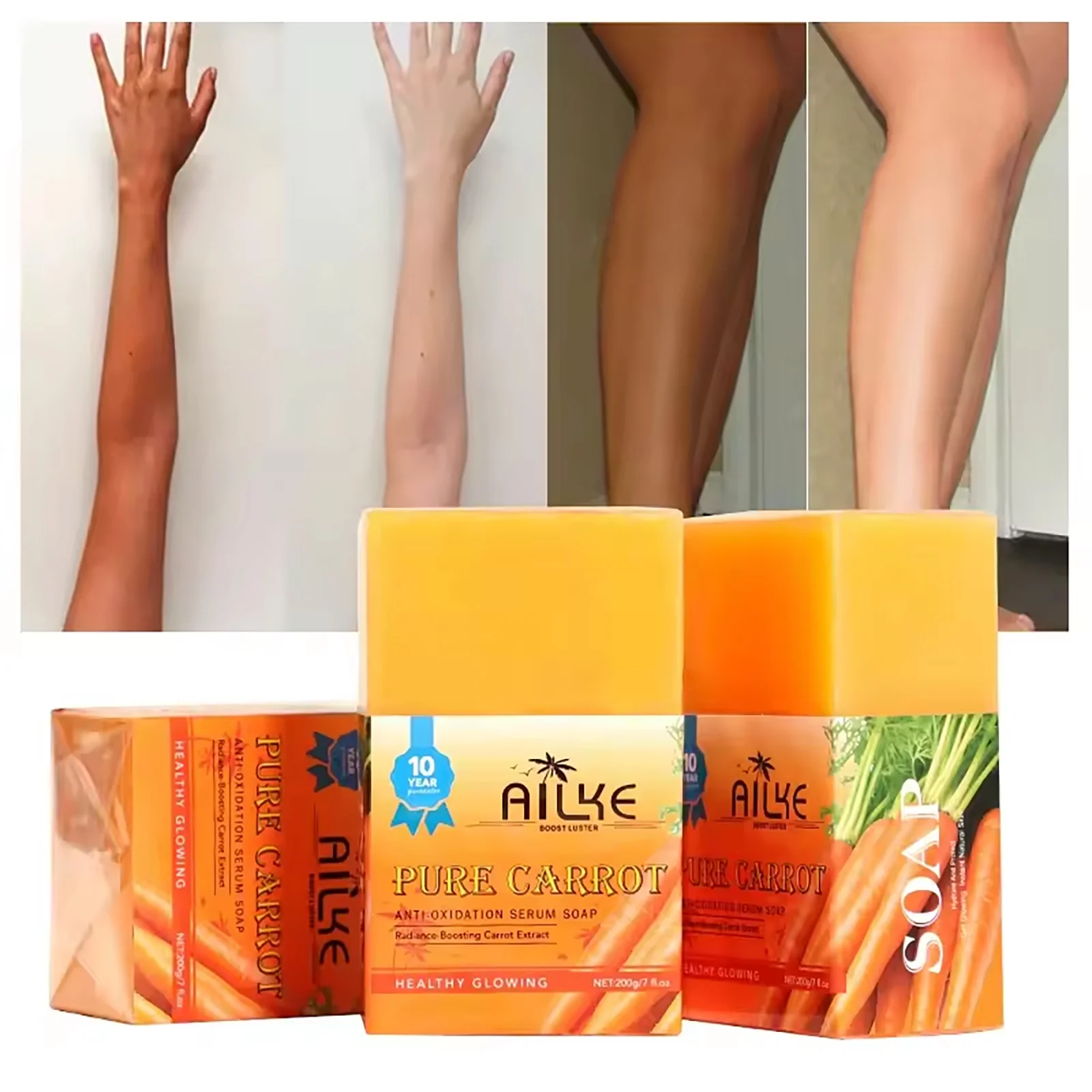 AILKE Carrot Anti-Oxidation Serum Soap, Brighten Even Skin Tone, Suitable For Black Dark Skin, Vegan Soap 6