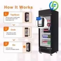 Distributeur automatique de snacks et de boissons en tôle, avec réfrigérateur intégré 3