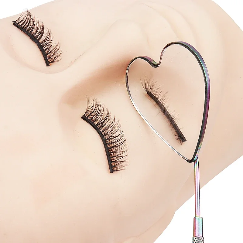 Eyelash Mirror Heart Shape Magnifying Long Handle Mirror For Checking