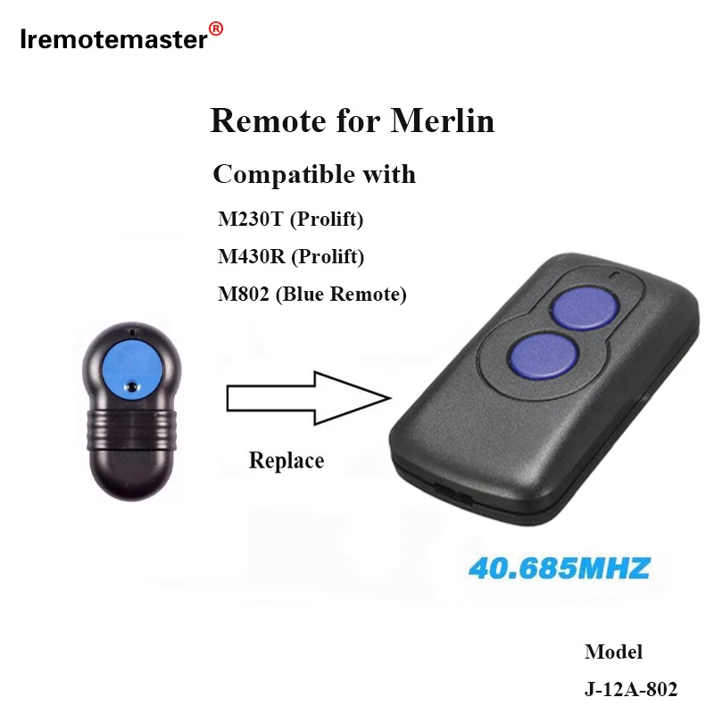 For Merlin M802 Blue Compatible Garage Door Remote Control Prolift 230T/430R free shipping