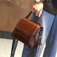 Oil Wax Cowhide Leather Women's Handbag 2024 New Crossbody Bag Lady Commuter Summer Bag Handbill Shoulder Messenger Bags 1