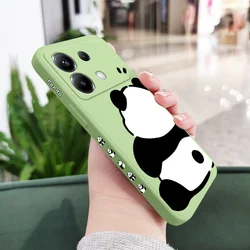 Panda Design Silicone Phone Case - Ultra-Soft Protective Cover for Poco M5 (Light Green)