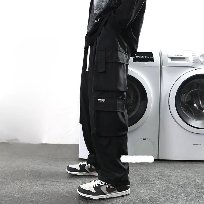Autumn Winter KPOP Fashion Style Harajuku Slim Fit Trousers Loose All Match Casual Pants Thick Straight Cylinder Cargo Pants