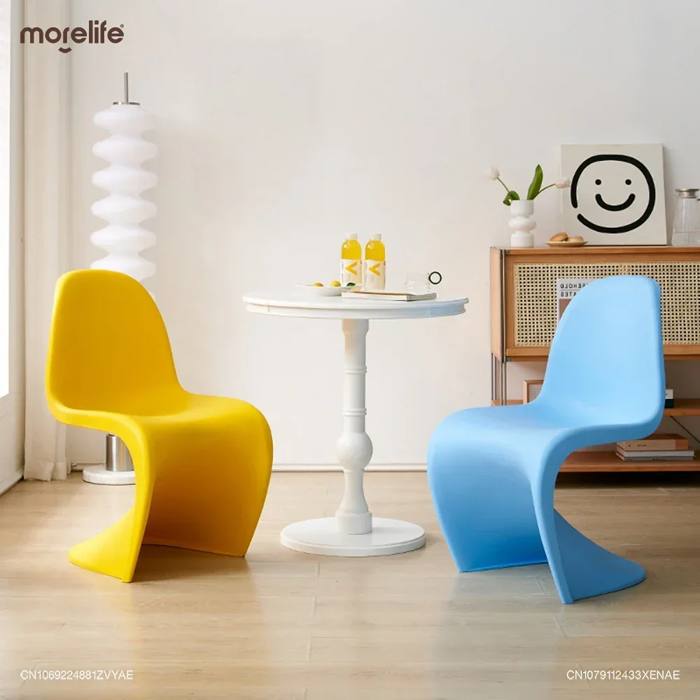 

Эргономичный обеденный стул со спинкой для ресторана, домашние штабелируемые креативные пластиковые стулья Panton для отдыха, мебель для зала, кормушка