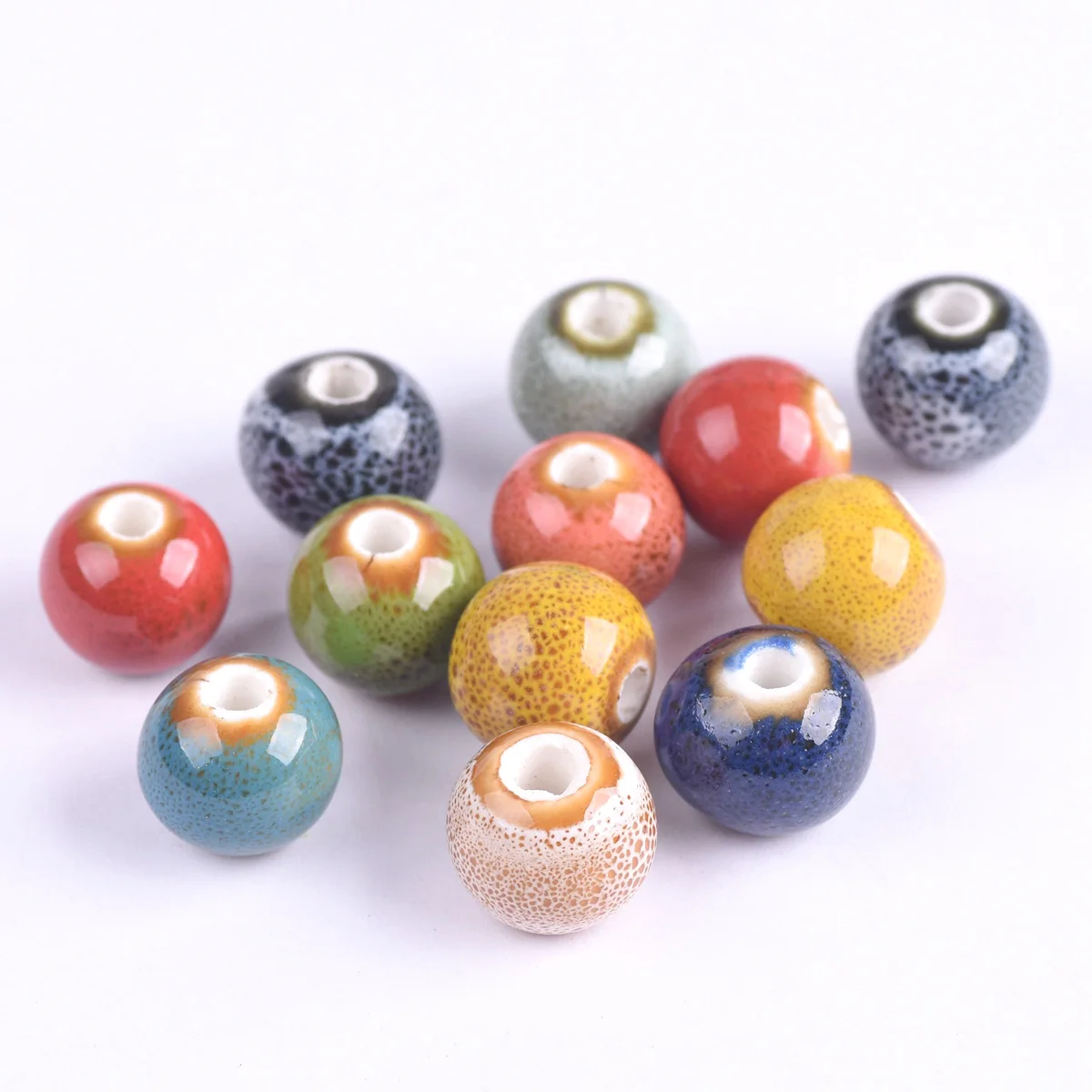 20pcs Round 10mm Fancy Glaze Ceramic Porcelain Loose Spacer Beads Lot For Jewelry Making DIY 10pcs mb 15ak 14ak mig mag gas ceramic nozzle euro style welding gun tip nozzle shield cup for welding torch porcelain nozzle