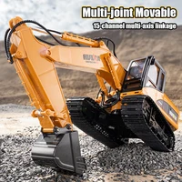 Huina 1535 1/14 Rc Excavator Remote Control  Truck Toy Excavator with Lights RC Trucks Tractor Model Engineering Car Toys Boys 2