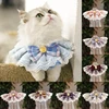 1PC Cute Pet Lace Bib Saliva Towel With Bow Lattice Flower Cat Dog Pet Necklace Decoration Collar Bandana Pet Accessories Hot 1