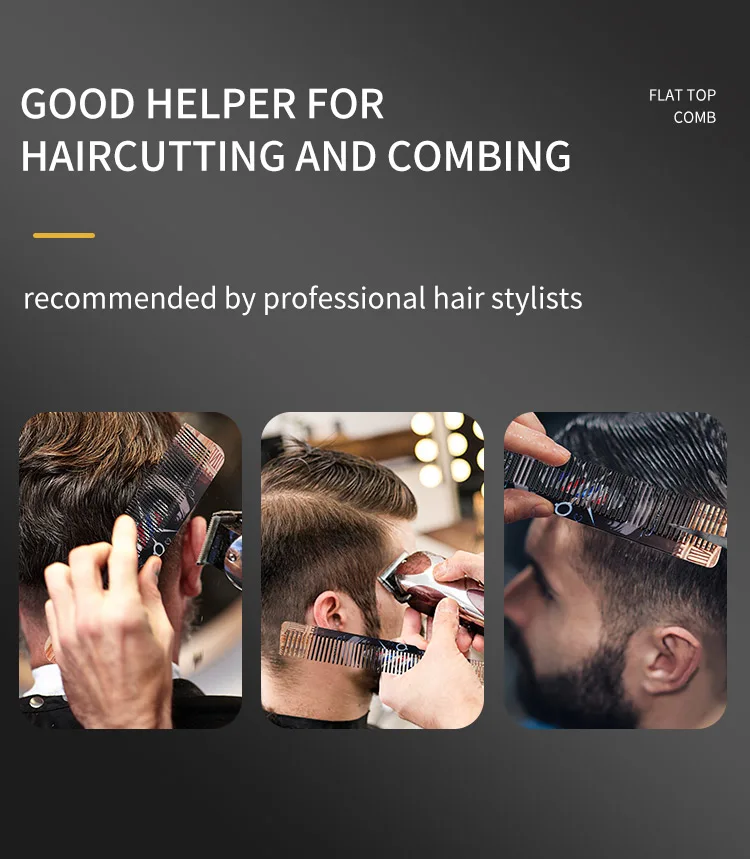 Description Picture 4 of itemhair cutting flat top comb hairdressing barbers salon hairbrush haircut comb set barber hairdresser accessories dropshipping