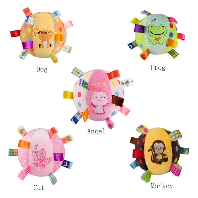 Plush Dog Vocal Toy Ball Funny Interactive Pet Toys with Bells Cleaning Tooth Chew Toy For Small Large Dogs Cats Puppy Plaything 6